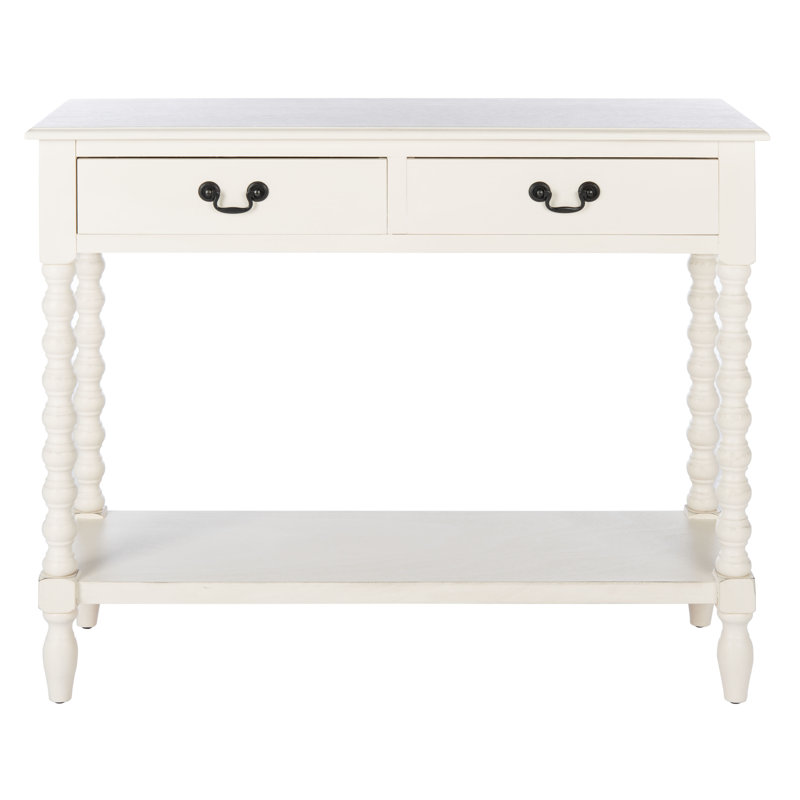 Athena 2 Drawer Console Table , Distressed White