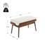 Banc d'entrée classique et minimaliste en tissu avec cadre en bois et banc de bout pour le salon de la chambre à coucher-526440985-527111254