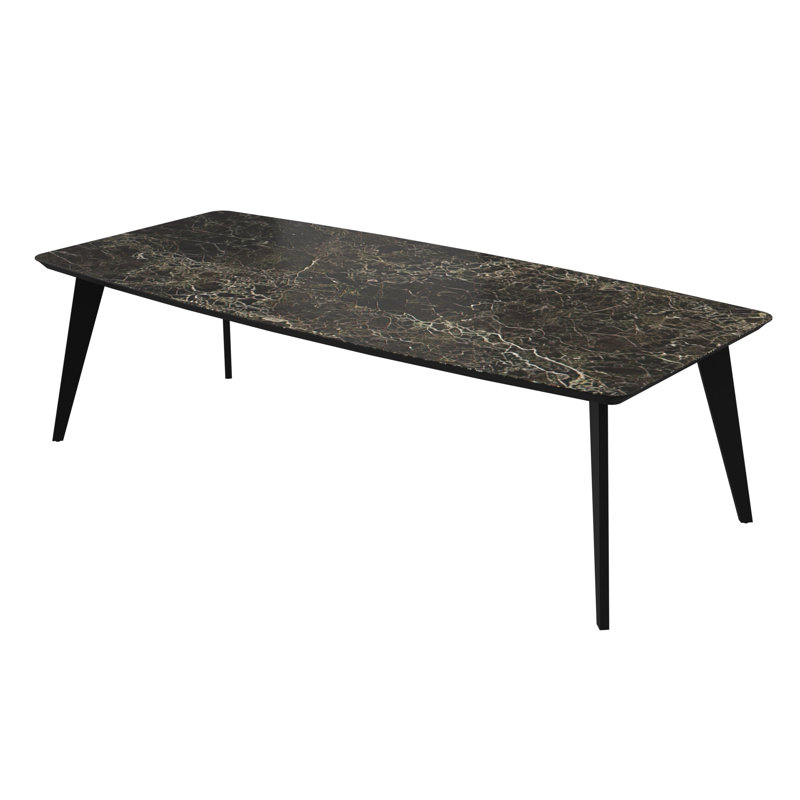 Modena Metal Base Dining Table, 29" H x  102" L x 47" W 