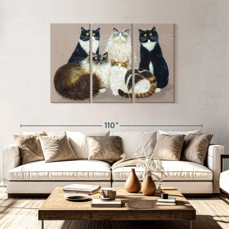 Brampt Five Cat Gang, 48" H x 74" W