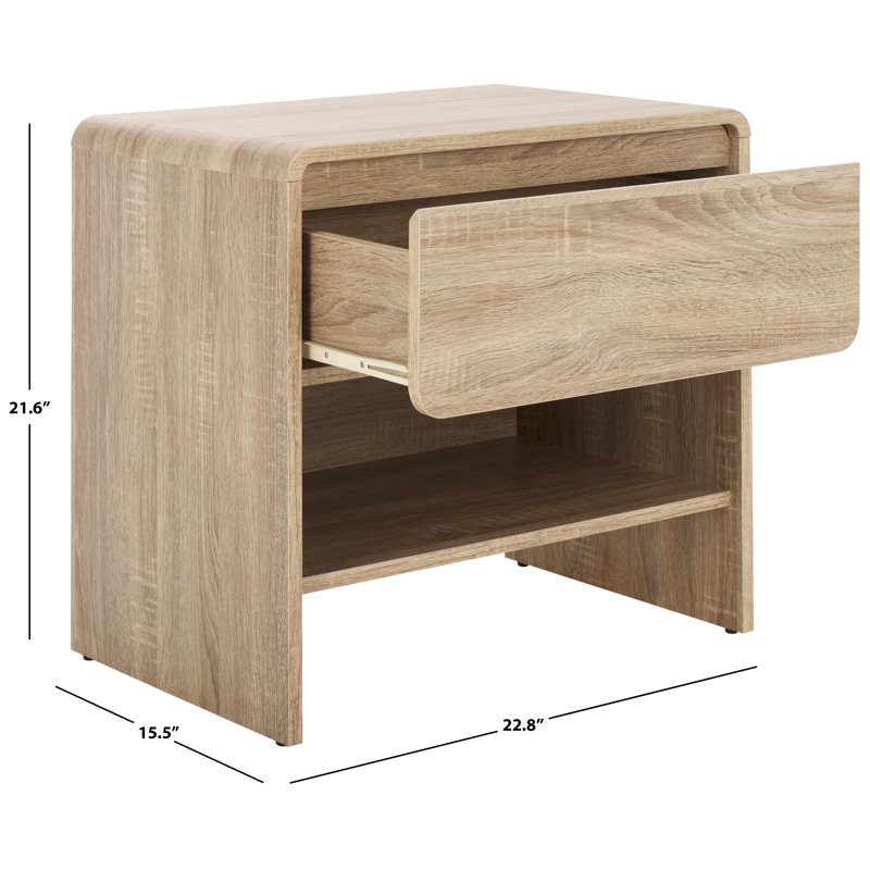 Arsenio 1 Drawer Nightstand, Light Cream