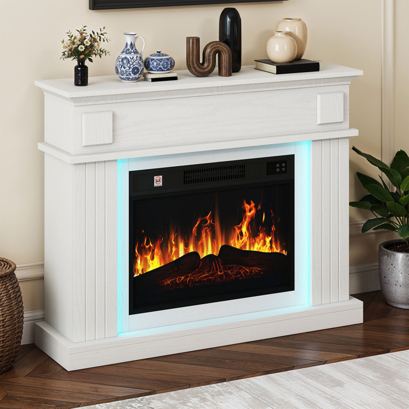 Metro Lane 100cm W Electric Fireplace with 6800 BTU, White