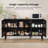 Sideboard Buffet Cabinet With 3 Rattan Doors, Modern Kitchen Storage Console Cabinet-486538049-486538062