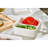 iDesign Plastic Square Divided Fridge and Freezer Food Storage Bin with Lid, 6" x 6" x 2", Coconut