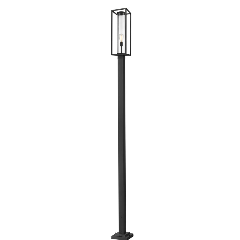 Lampadaire câblé noir à 1 lumière Bello (double), H 120,25 po x l 9,25 po x P 9,25 po