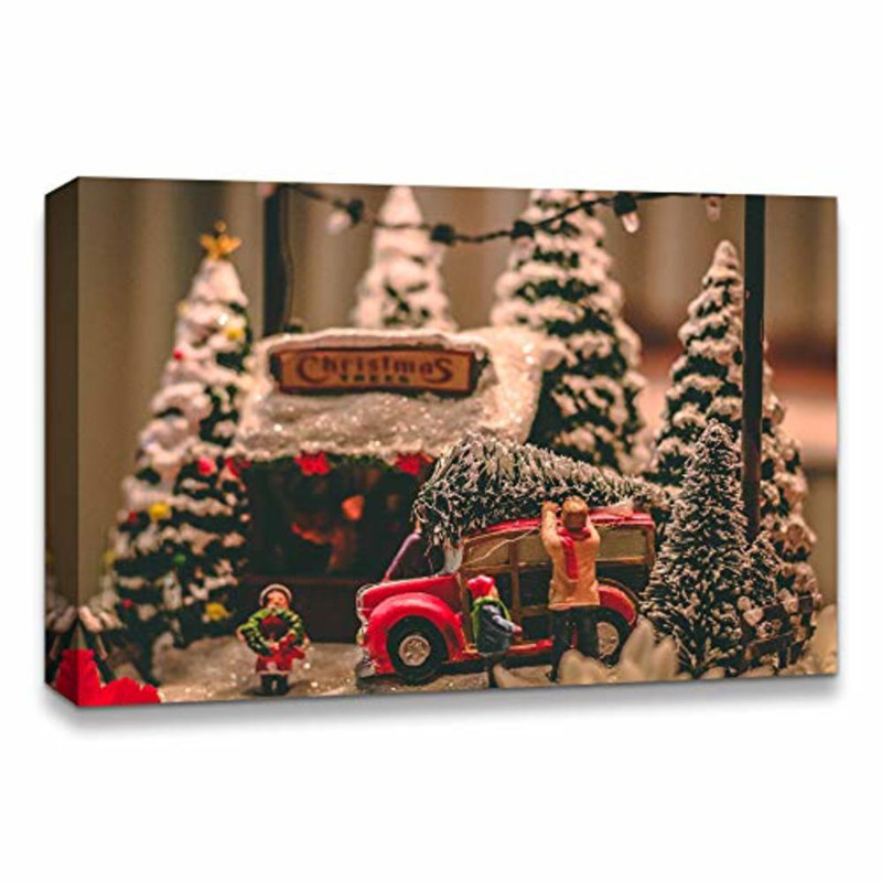 Christmas Holiday Celebration Tree X07 - Photographie sur toile tendue, H 12 po x l 18 po