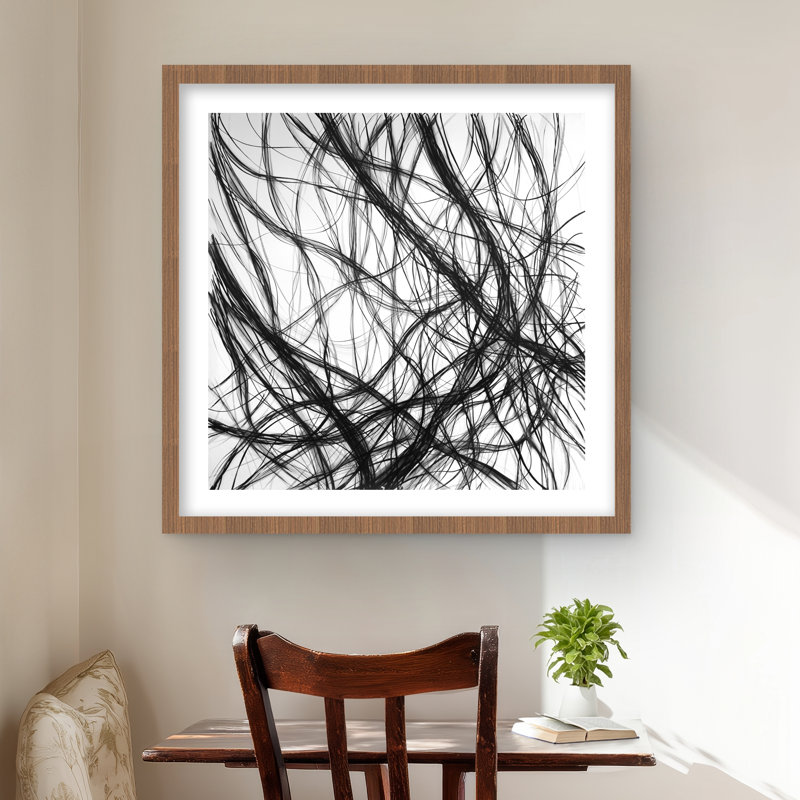 «Connection - Shapes», reproduction encadrée, Brun, H 24 po x l 24 po