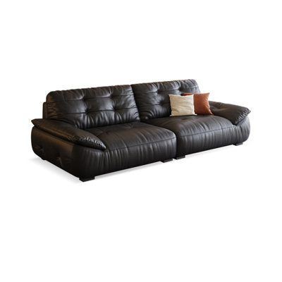 Black Genuine Leather Modular Modern sofa