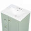 Meuble-lavabo moderne avec rangement spacieux et tablettes réglables en bois aggloméré durable et en bois d'hévéa-426539816