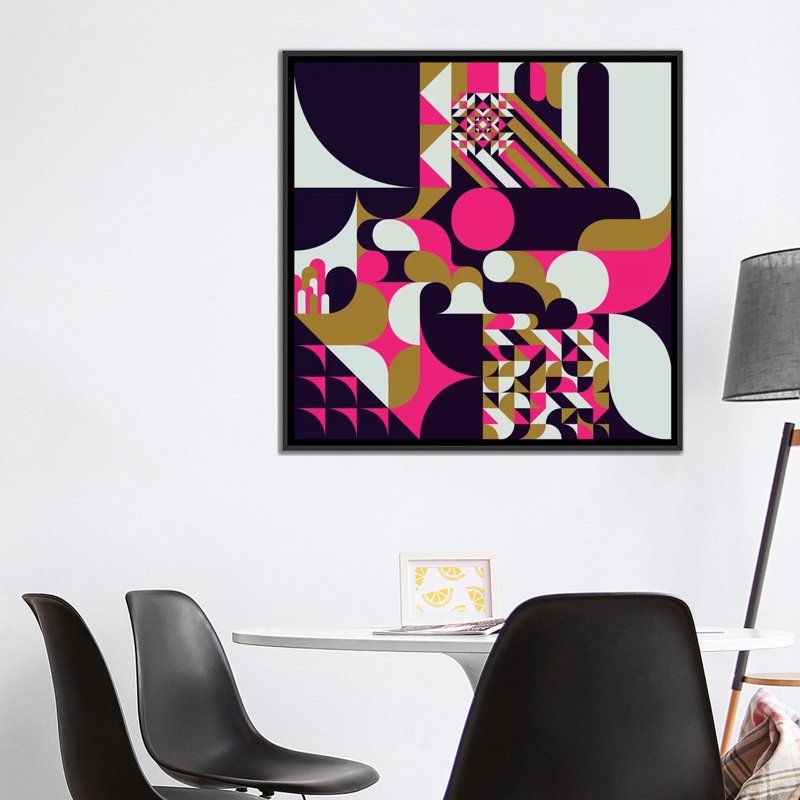 « baroque i », impression sur toile, H 18 po x l 18 po x P 1,5 po, Toile avec cadre noir, Pas de tapis