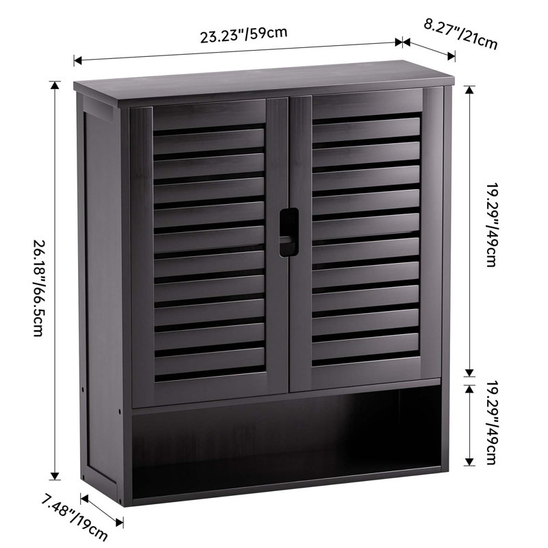 Aaleeyah Wall Mounted Required Bathroom Cabinet, Black