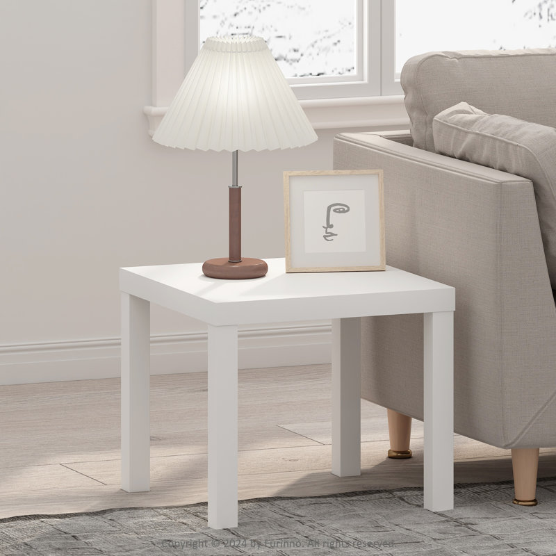 Table basse carrée simple Ebern Designs, Blanc