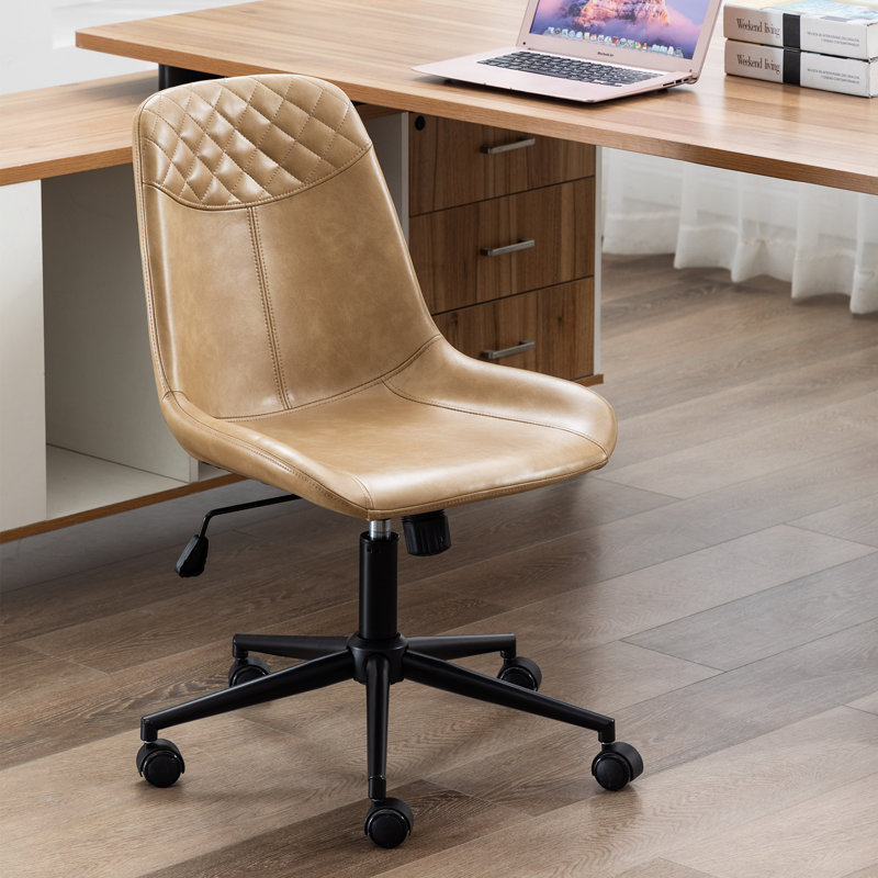 Chaise de bureau Keavey , Or, Marron foncé