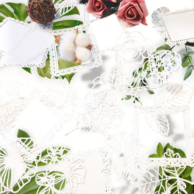 Vintage Scrapbooking Essentials Pack - 40 Pcs White