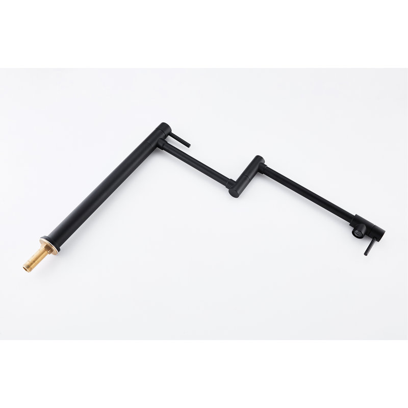Matte Black Brass Pot Filler Faucet - 360 Rotation And Foldable, Double Handles For Steady Water Discharge, Special Surface Treatment Corrosion Oxidation Resistance To