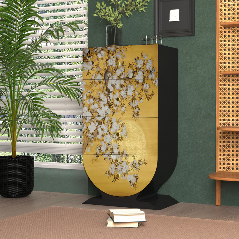 Commode d'appoint de rangement moderne à quatre tiroirs