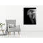 Décoration murale éléphant en acrylique en noir et blanc-76439420