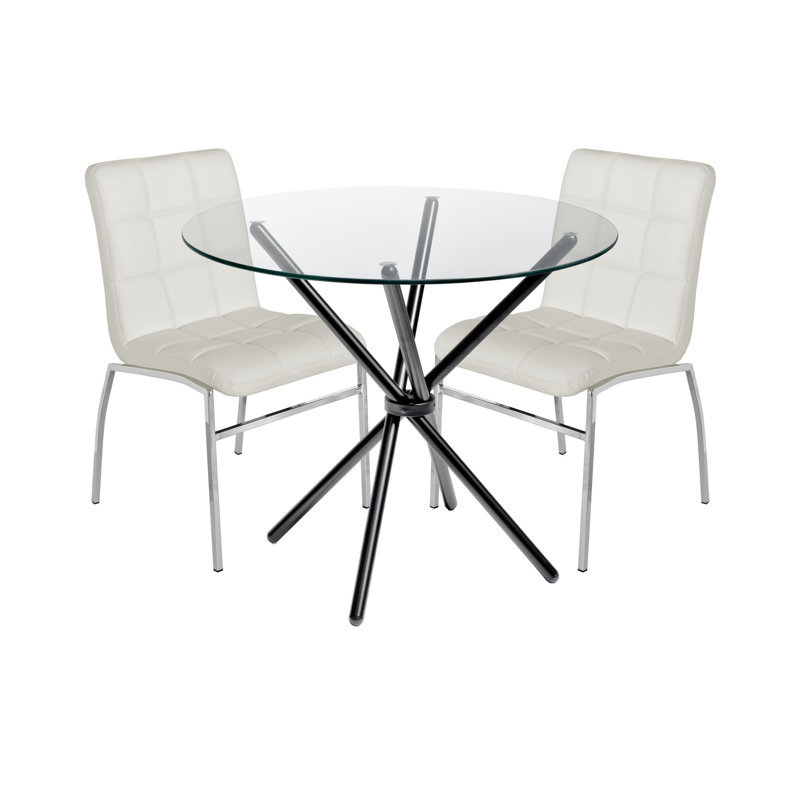Aadam 2 - Person Dining Set, Black, White
