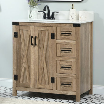 Slayton 32'' Single Bathroom Vanity with Engineered Marble Top