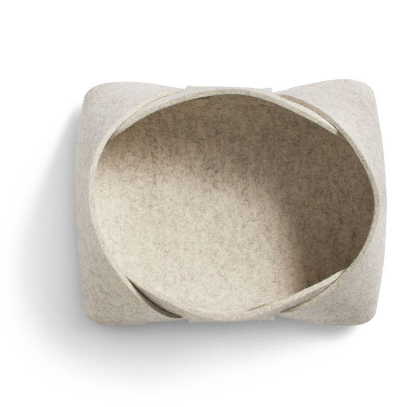Double Tuck Decorative Basket, 6" H x 13" W x 10" D, Heathered Off-White