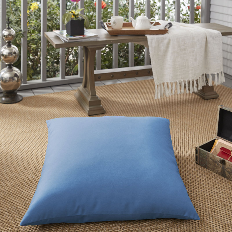 Selene Outdoor Square Pillow Cover & Insert, Light Blue