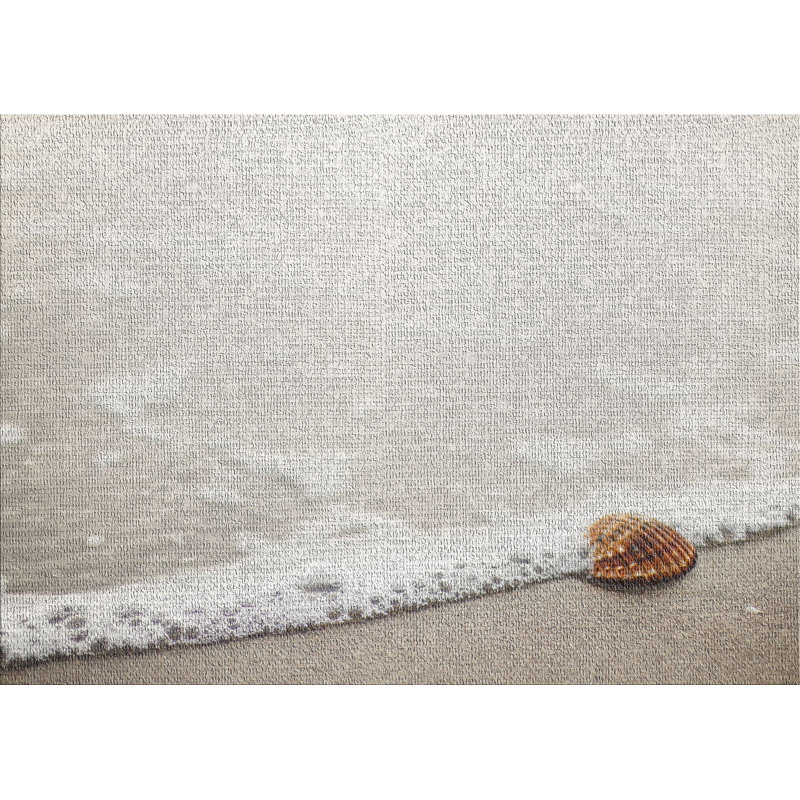 Tapis de surface beige 2 coquillages, Rectangle 5 pi x 7 pi