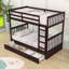 Lit simple superposé simple avec tiroirs de rangement et échelle-629192530