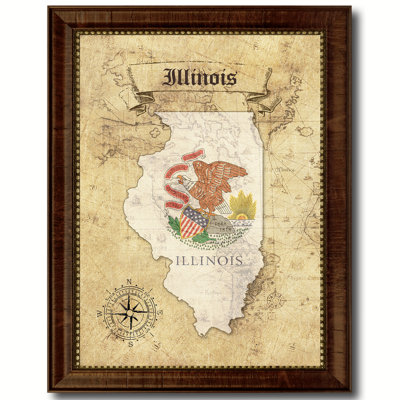 «Georgia State Vintage Map Flag», reproduction de cadre photo sur toile
