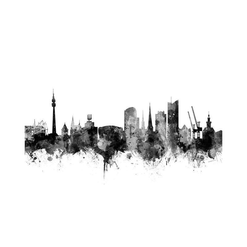 Dortmund, Germany In Black & White by Michael Tompsett - 1 Piece Wrapped Canvas Wall Art, 152.5 cm H x 101.5 cm W