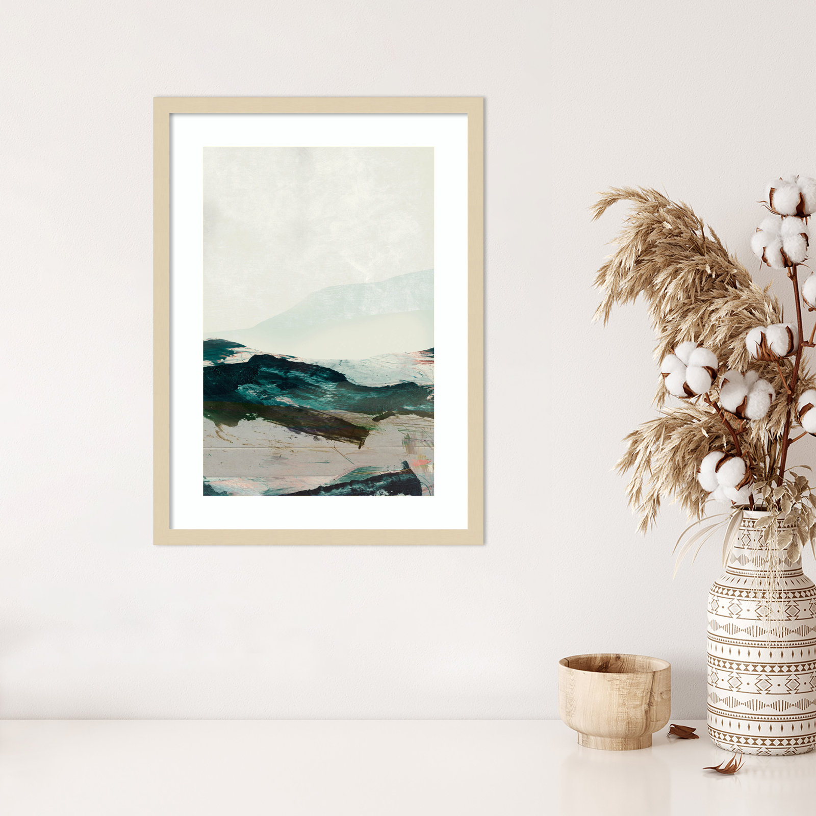 Cleve "Mountains No. 2" Print, 25" H x 19" W, Brown Framed