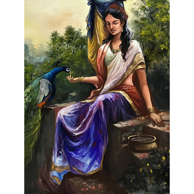 Radha And Krishna With Nature | Acrylic On Canvas | By Maadhvan Goyal