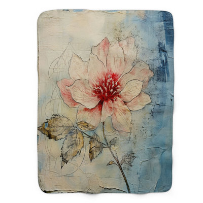 Timeworn Blossoms - Couverture sherpa de qualité supérieure 0029