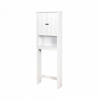 Armoire de rangement de salle de bain en bois au-dessus de la toilette