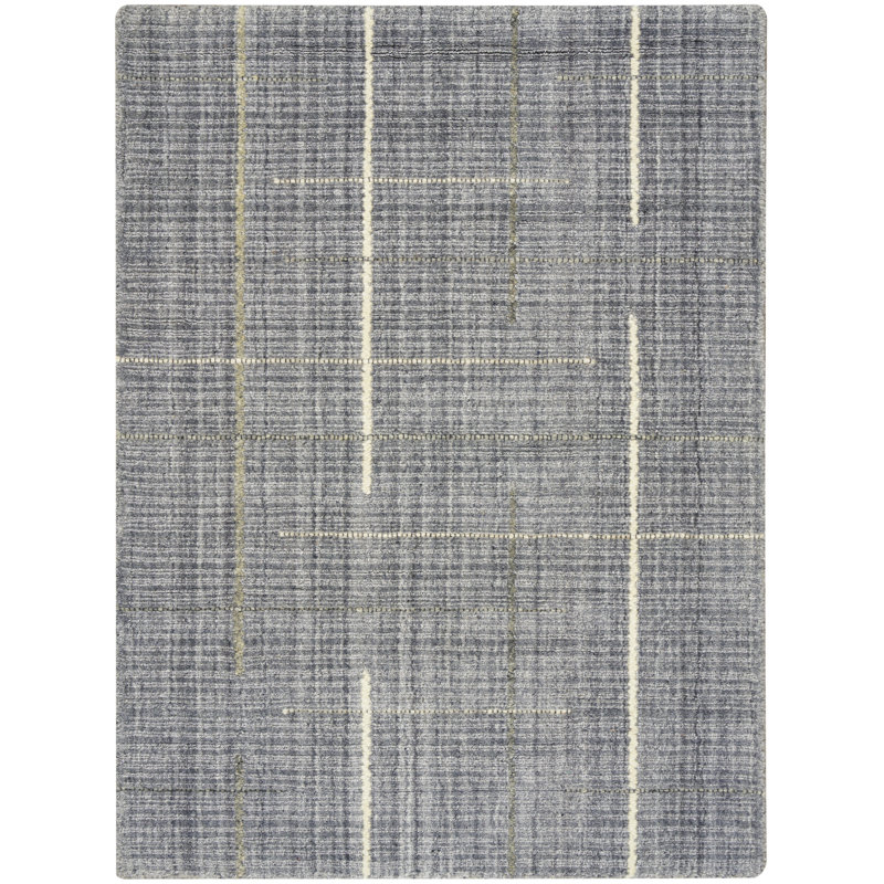 Calvin Klein CK041 Architectura 2' x 3' Denim Farmhouse Indoor Rug, Denim , Rectangle 2' x 3'