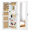 Armoire de rangement pour armoire à bijoux en bois massif avec miroir pleine grandeur, verrouillable au mur 47,5 x 14,3 po avec lumière DEL-470759221