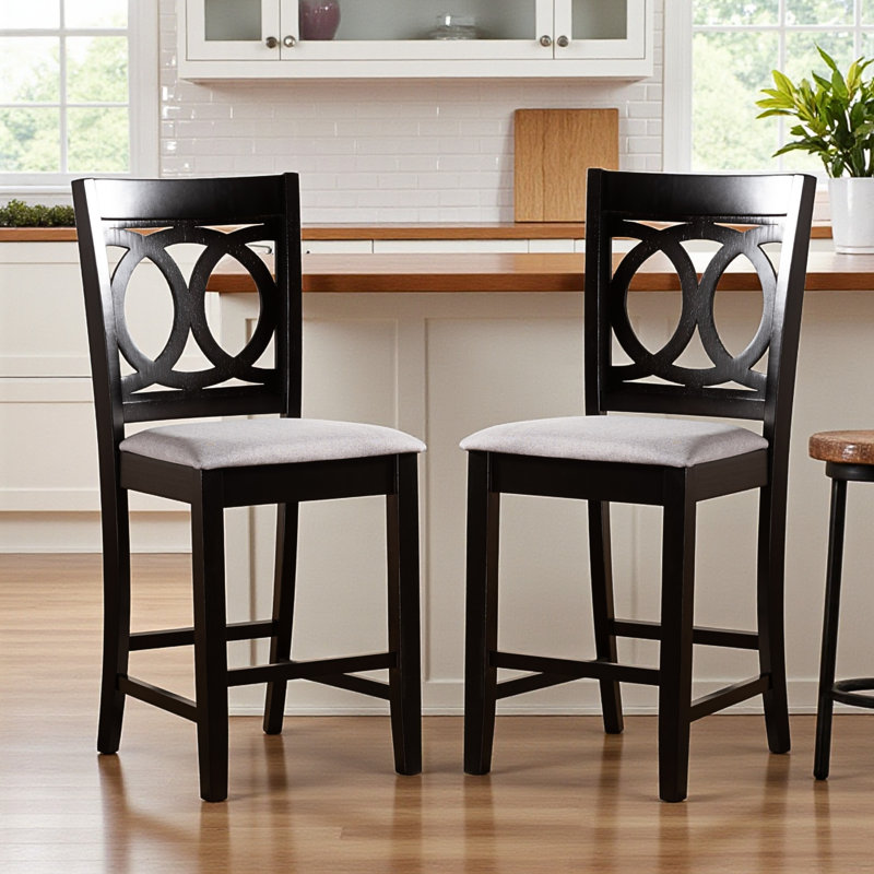 Solid Wood Counter Stool, Gray