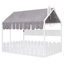 Lits de maison Montessori polyvalents, en bois massif, avec rangement, blanc
