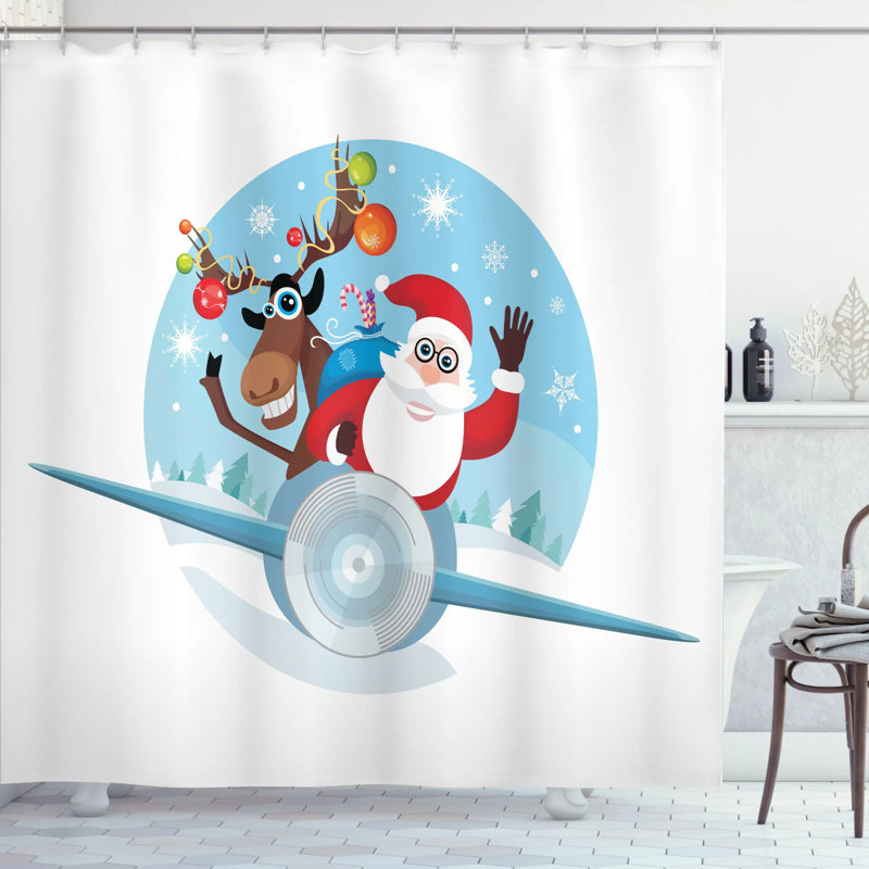 Shower Curtain with Hooks Included, 70" H x 69" W