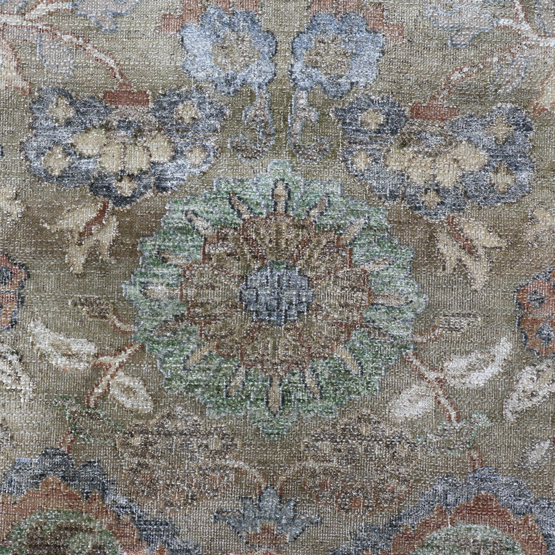 Brown Alchemy Traditional Wool Silk Blend Rug - 8'10" x 12'6"