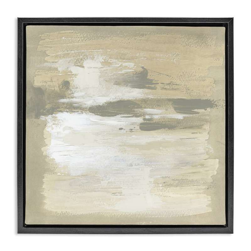 "Neutral Reflections", peinture abstraite encadrée sur toile flottante, design par June Erica Vess, H 18 po x l 18 po