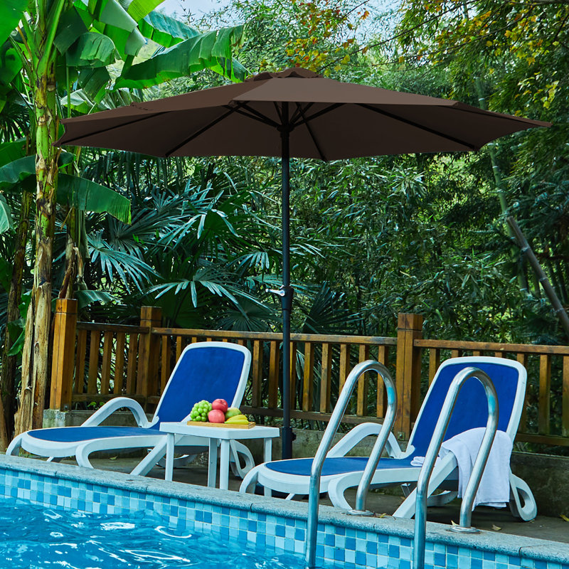 Parasol de marché inclinable Germar, Noir, H 86,4 po x l 90 po x P 90 po