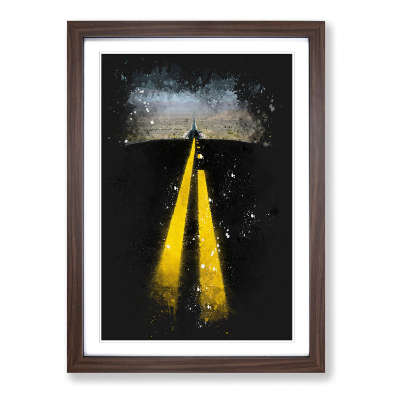Horizon Of Nevada Paint Splash - Picture Frame Graphic Art, 33cm H x 24cm W x 2cm D, Walnut Framed
