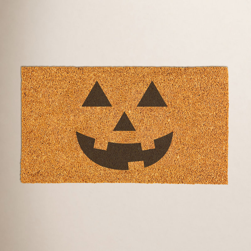 Tapis en fibre de coco Haunted House Jack Lantern, 28 po x 16 po