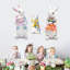 Très grandes décorations de Pâques pour l'extérieur, ensemble de panneaux de lapin de Pâques 3 pièces avec piquets