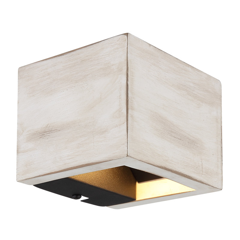 Alshareef Manufactured Wood LED Flush Mounted Sconce, White