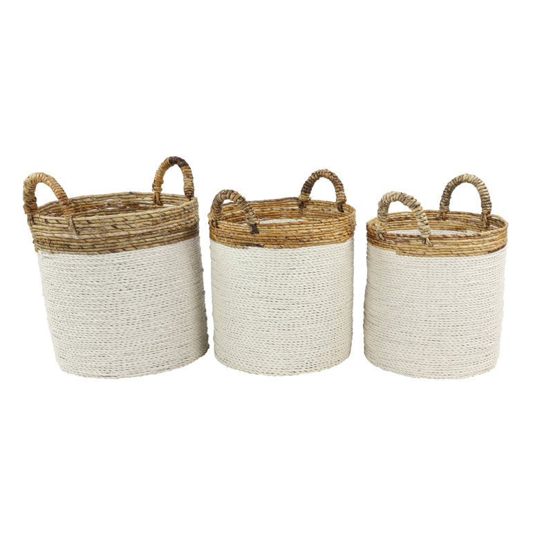 Ensemble de 3 paniers en ruppie maritime Dominic