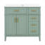 Meuble-lavabo moderne vert clair de 36 po avec lavabo en céramique, porte à fermeture en douceur et 4 tiroirs de rangement, offrant un look raffiné et une fonctionnalité pratique au quotidien.-1652998728