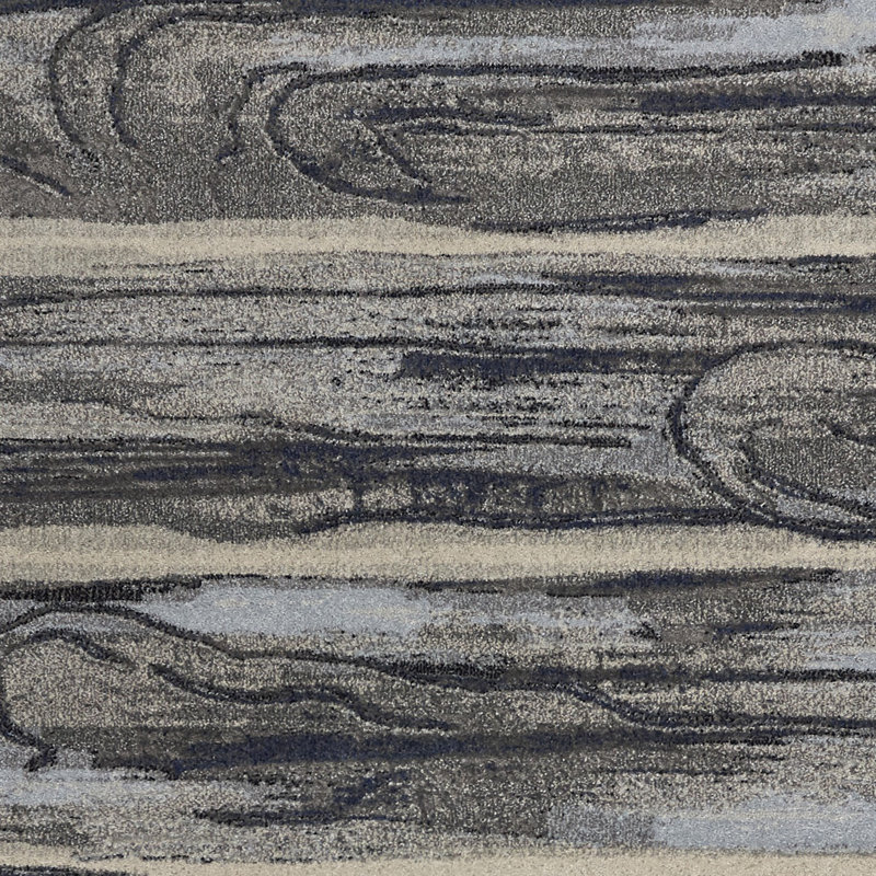 Tapis gris à motif abstrait brossé, Rectangle 3 pi 3 po x 4 pi 11 po