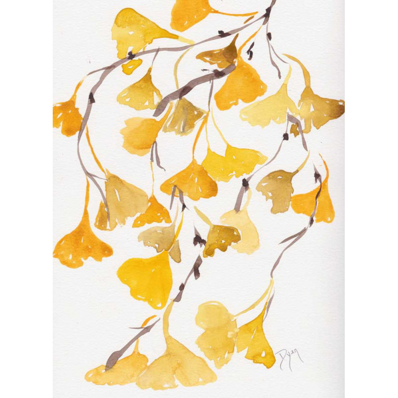 Golden Gingko A, reproduction d'art par Beverly Dyer (24 x 36) # BDRC149A