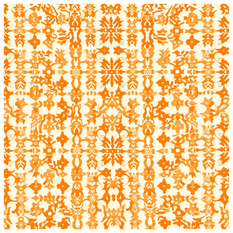Édredon orange à motif damassé, Twin Extra Long